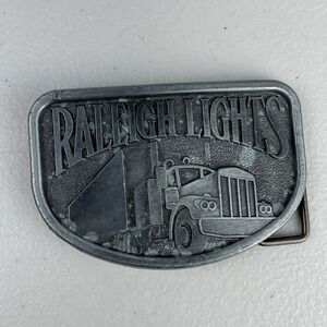 Vintage Trucker Belt Buckle Raleigh Light Cigarettes Kenworth Trucking Co